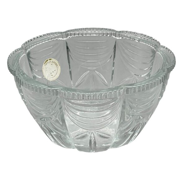 Kig Indonesia bowl candy dish clear embossed glass design 2.75"x5.5" READ - Picture 1 of 7